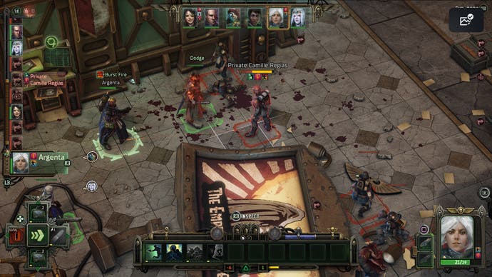 Rogue Trader screenshot showing combat scene.