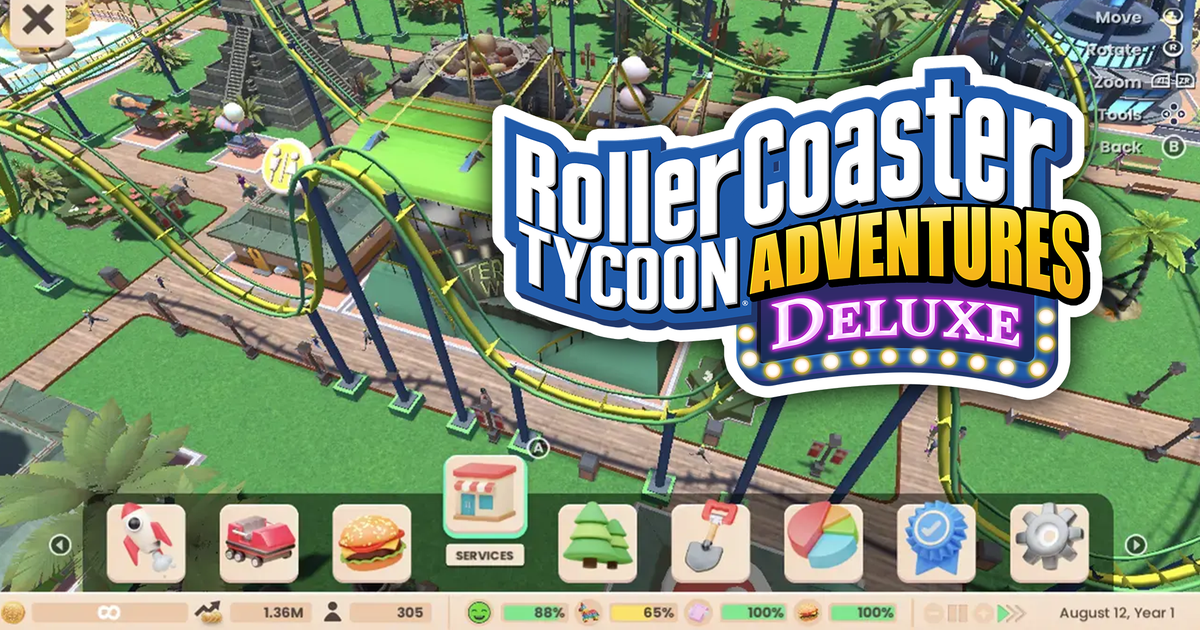 #RollerCoaster Tycoon Adventures Deluxe ist ab sofort zu Händen Konsolen verfügbar