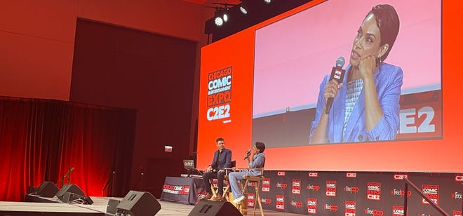 Rosario Dawson at panel at C2E2