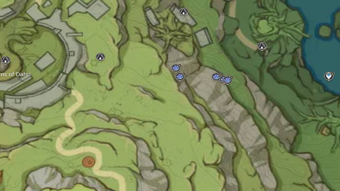 Locais de cogumelos Rukkhashava: um mapa mostrando locais de Rukkhashava perto de Apam Woods
