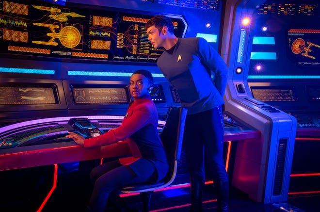 star trek snw -- uhura and spock