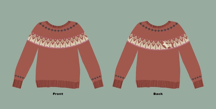 Knitting pattern for Saga Anderson's Alan Wake 2 jumper