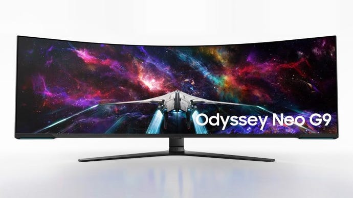 The 57in Samsung Odyssey Neo G9 gaming monitor.