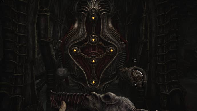 The player faces the second nodes puzzle in Act 3 of Scorn
