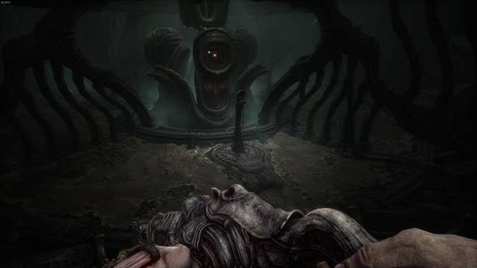 The player faces another maze pillar in Act 4 of Scorn