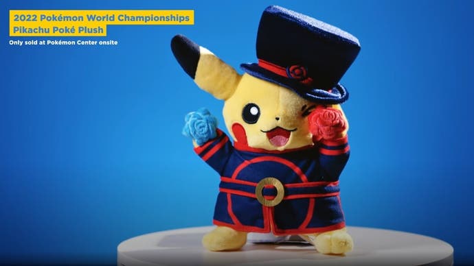 The sneak peek of Beefeater Pikachu from today's Pokémon livestream.