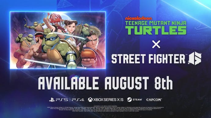 Street Fighter x Teenage Mutant Ninja Turtles crossover key art.