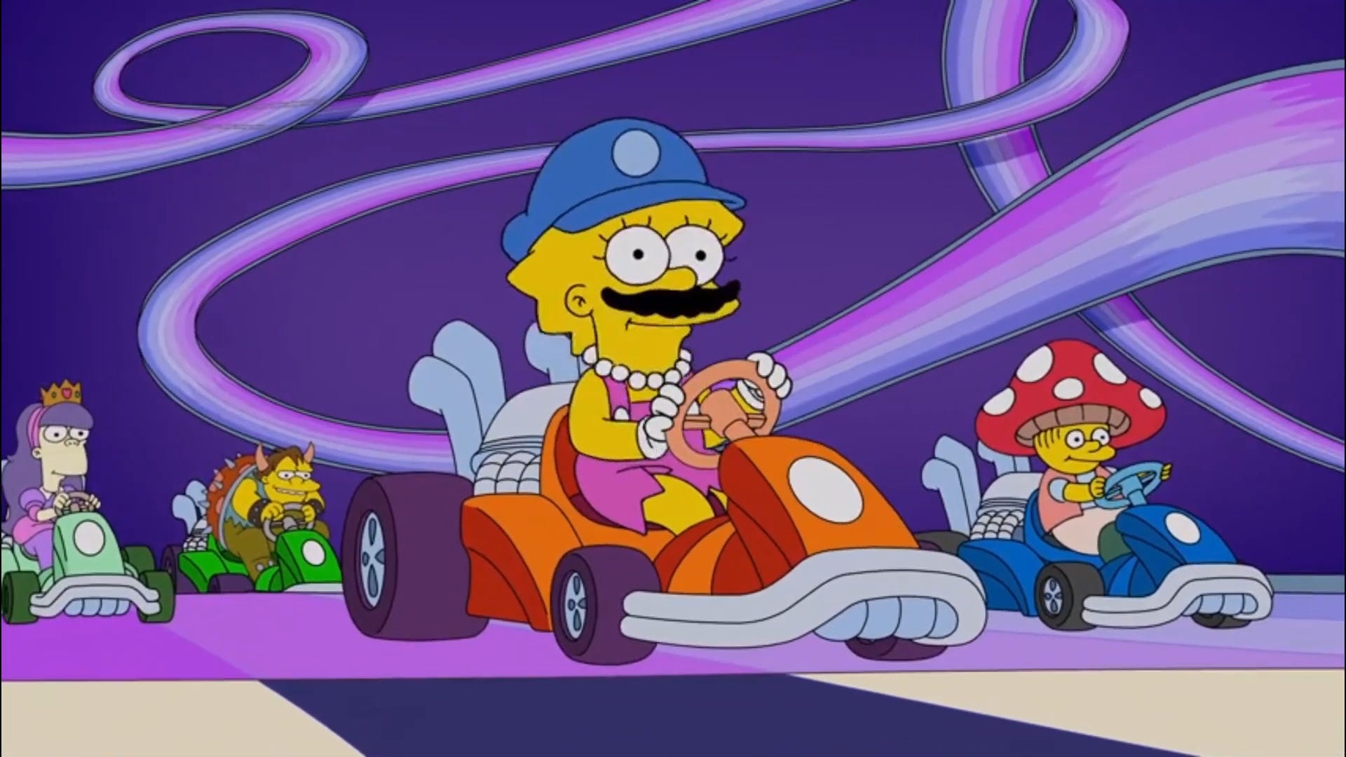 The Simpsons' Mario Kart parody is the closest we've got to a Hit & Run sequel