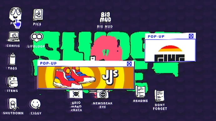 Sludge Life 2: el sistema operativo del juego con anuncios emergentes