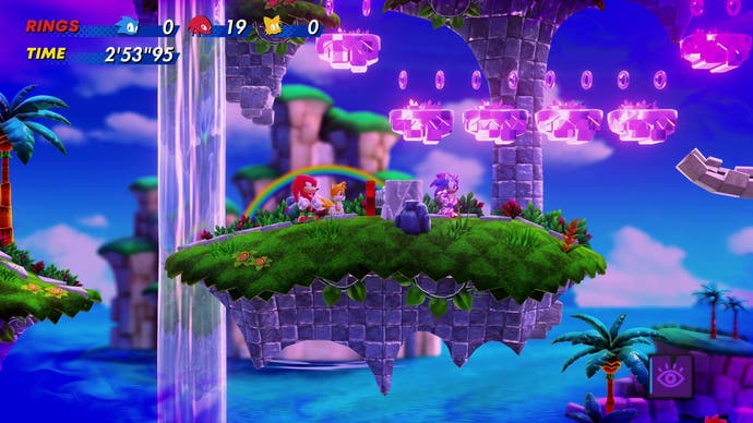 Emerald power reveals hidden platform in Sonic Superstars