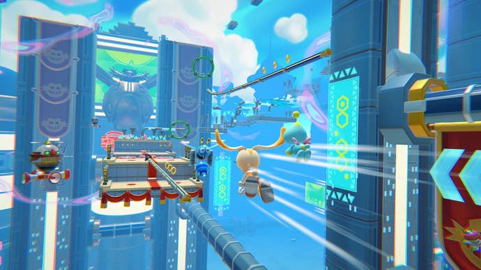 Cream the Rabbit fliegt durch eines der 12 Level von Sonic Dream Team