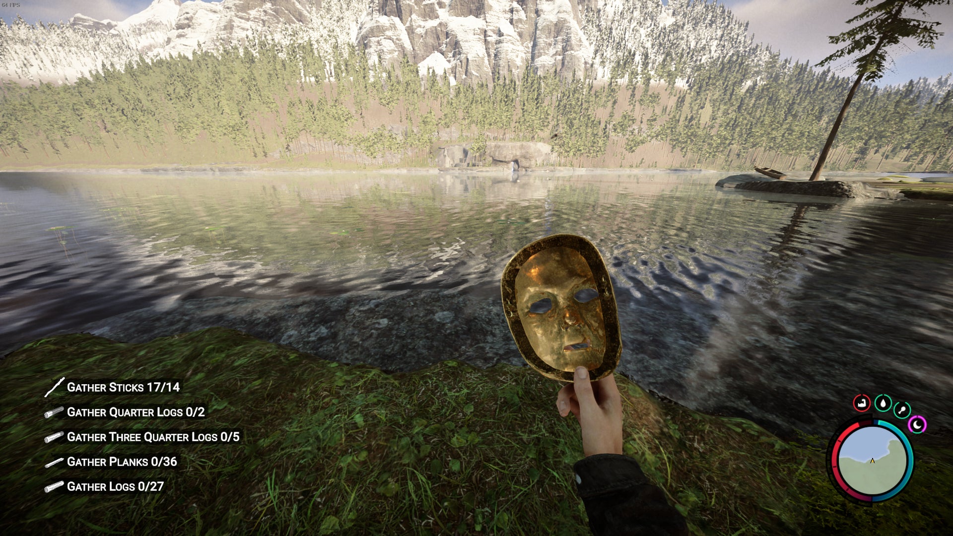 Sons Of The Forest Golden Armor How To Get And Use Golden Armor VG247   Sons Of The Forest Golden Mask Equipped 