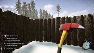 The player looks at a defensive wall in Sons of the Forest