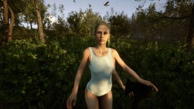 Virginia stands near the player in Sons of the Forest.