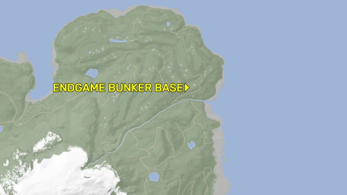 A map denoting the location of a base location near the endgame bunker in Sons of the Forest.