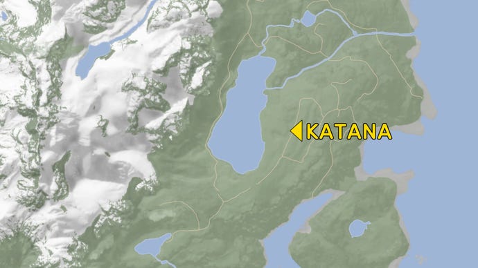 A map denoting the katana location in Sons Of The Forest.