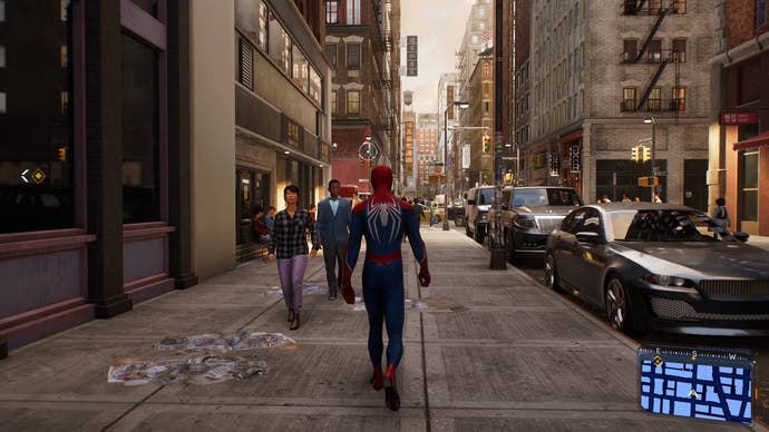 While street-level detail is impressive, the Spider-Man suits and clothes of other major characters exhibit realistic materials and plenty of detail.