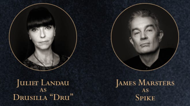 Juliet Landau as Drusilla and James Marsters as Spike