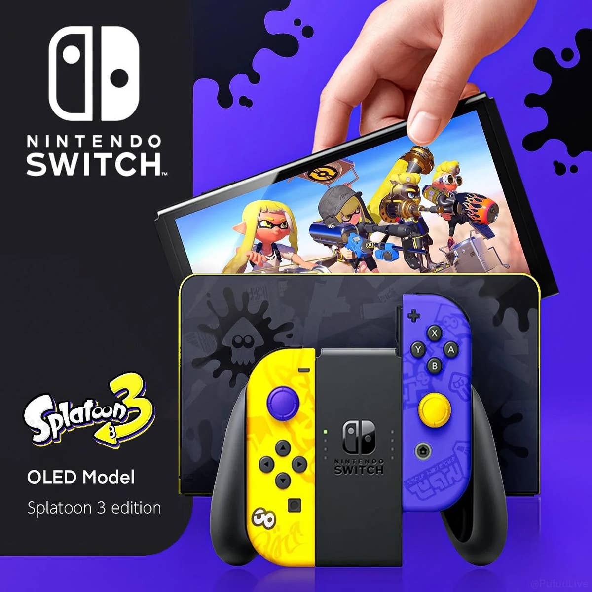 Nintendo Switch OLED Model Splatoon 3 Edition Console with Game + Pro  Controller