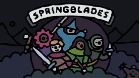Key art from Spingblades, the Sokpop Collectives latest game, showing characters from the indie action RPG