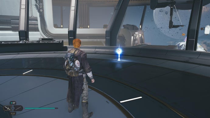 Star Wars Jedi Survivor screenshot showing Cal Kestis staring at a perk.