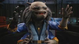 Star Wars Jedi: Survivor screenshot of Greez looking happy with his hands in the air.