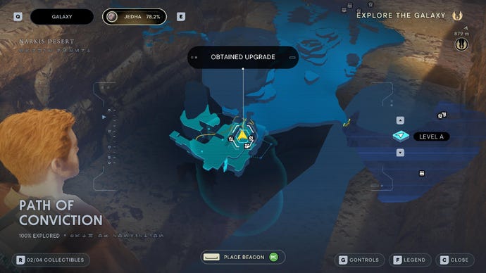 Star Wars Jedi Survivor screenshot showing the location of an essence on the map.