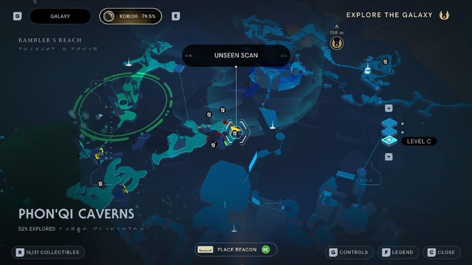 Star Wars Jedi Survivor screenshot showing the location of a Databank on the map.