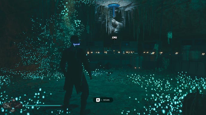 Star Wars Jedi Survivor screenshot showing Cal stood in a dark tunnel.