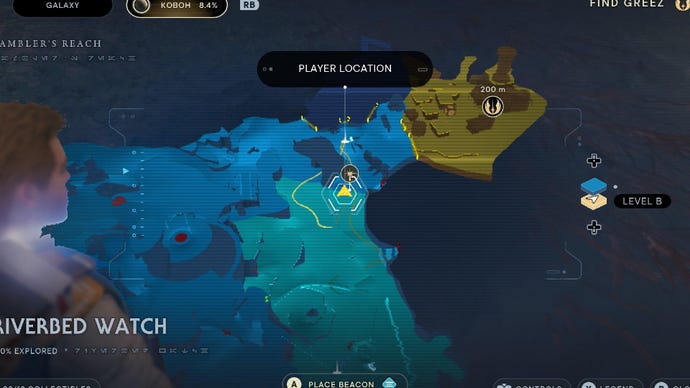 Star Wars Jedi Survivor screenshot showing the location of a Seed Pod on the map.