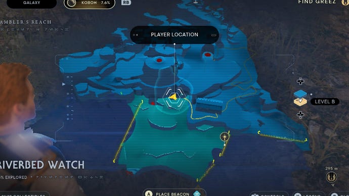 Star Wars Jedi Survivor screenshot showing the location of a Seed Pod on the map.