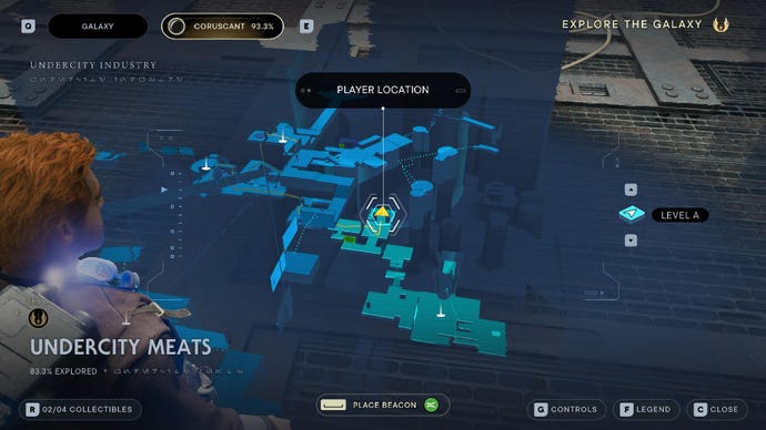 Star Wars Jedi Survivor screenshot showing the location of a Health Essence on the map.