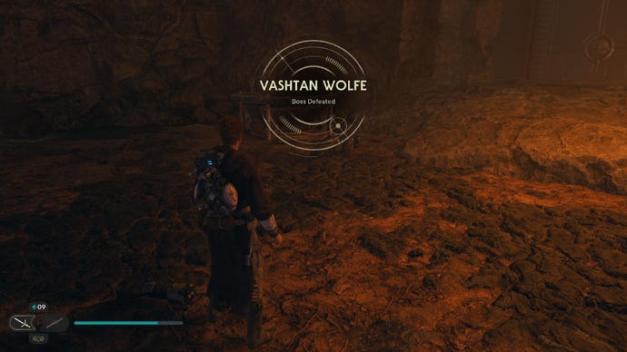 Star Wars Jedi Survivor screenshot showing Cal stood over the corpse of Vashtan Wolfe.