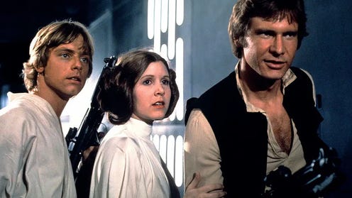 Luke, ,Leia, and Han in Star Wars