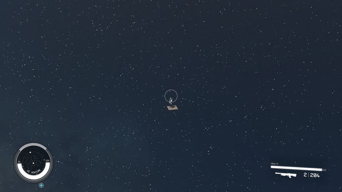 A Starfield player standing in void on a carpet of onions using console commands