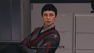 The player speaks with Imogene in Ryujin Tower in Starfield