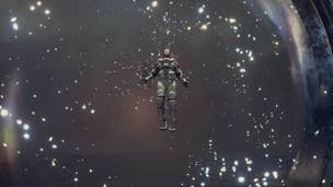 The player in a temple in Starfield, where they will unlock their first power