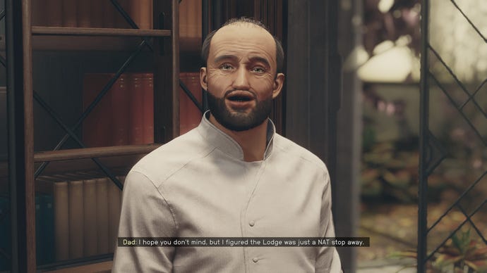 A balding man talks to the player in Starfield