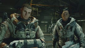 Starfield image showing Supervisor Lin and Heller in a mine, staring at the player.