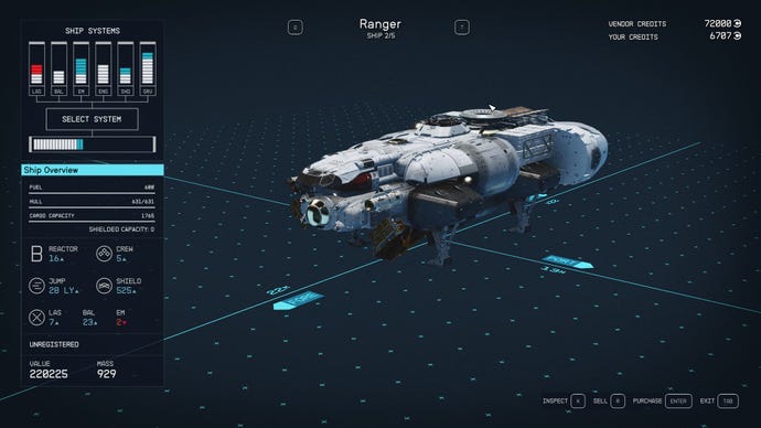 Starfield's Ranger ship.