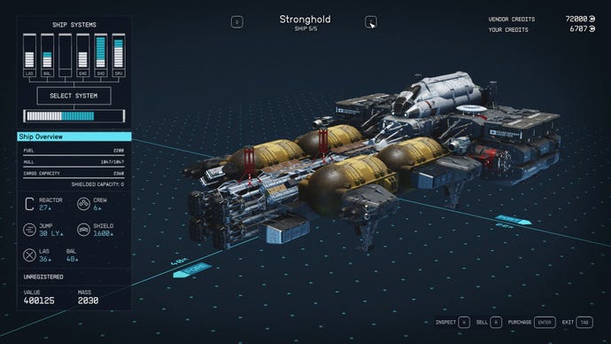 The Stronghold, one of Starfield's best ships.