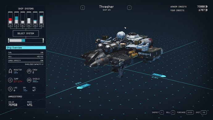 Starfield's Thresher ship.