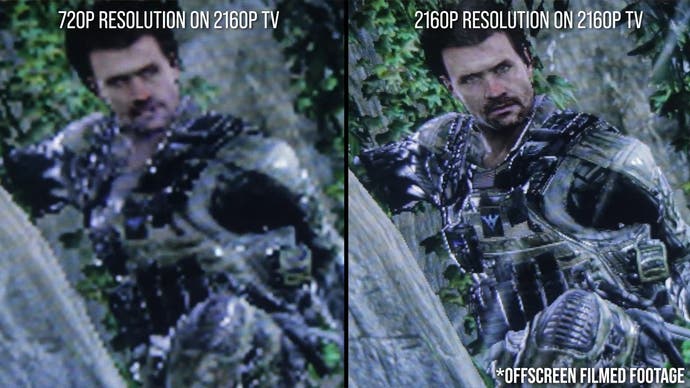 comparison of 720p scaled to 4K TV and native 4K
