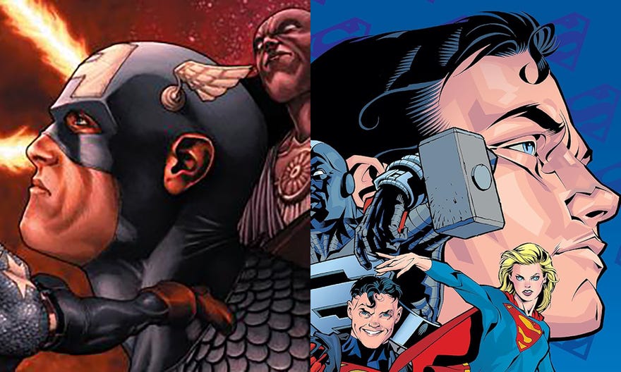 Civil War #1/Superman Adventures covers
