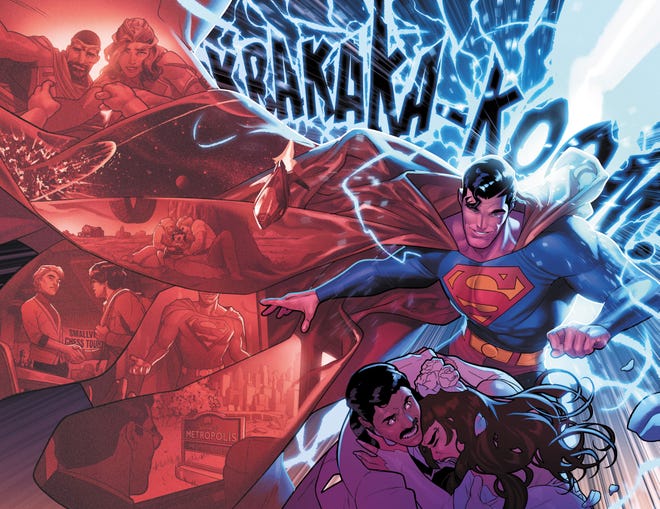 Superman saves civilians from Livewire