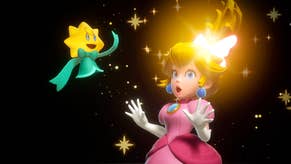 Princess Peach: Showtime screenshot showing Peach and her sunflower-shapped ribbon assistant.