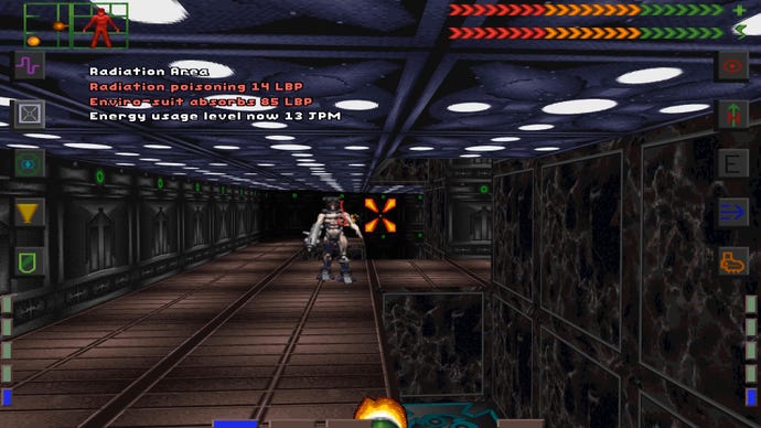 The player does battle with a mutant in System Shock