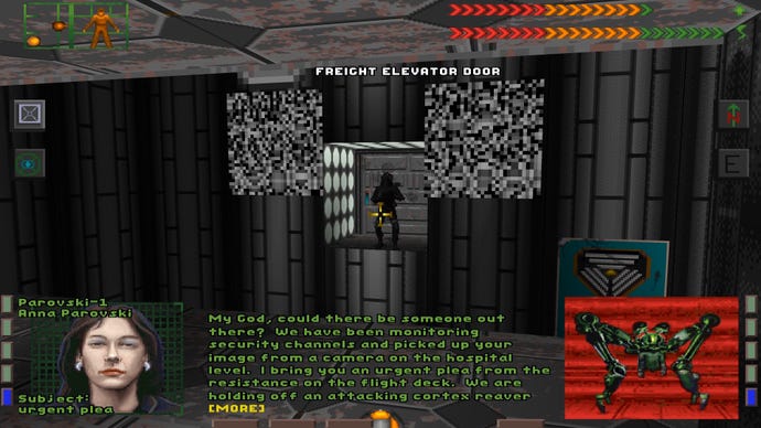 The player receives a message from Anna Parovski in System Shock