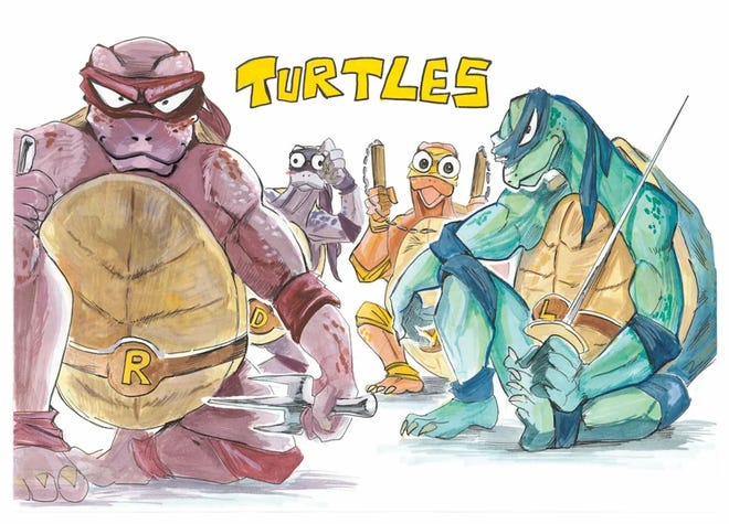 The Ninja Turtles as drawn by Beastars mangaka Paru Itagaki.