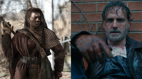 Michonne and Rick on The Walking Dead: The Ones Who Live